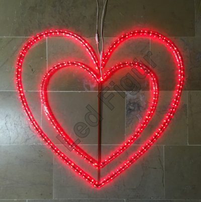 Led ışıklı ikili kalp figürü 90-60cm (2)
