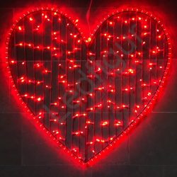 Led ışıklı kalp figürü 90cm kırmızı
