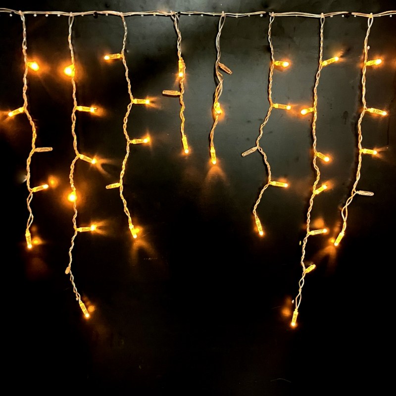 Led saçak ışık şeffaf kablo amber (2)