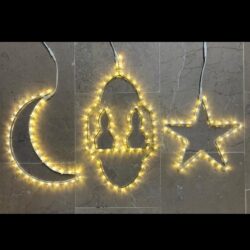 Led ışıklı hilal kandil yıldız figürü